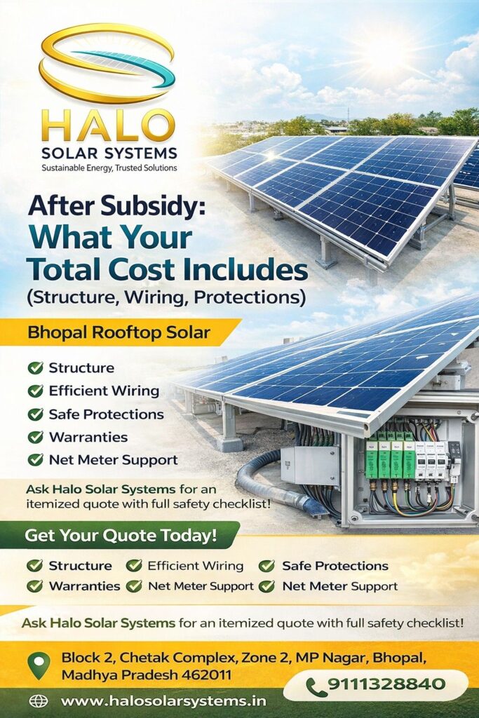 After Subsidy What Your Total Cost Includes (Structure, Wiring, Protections) by Halo Solar Systems