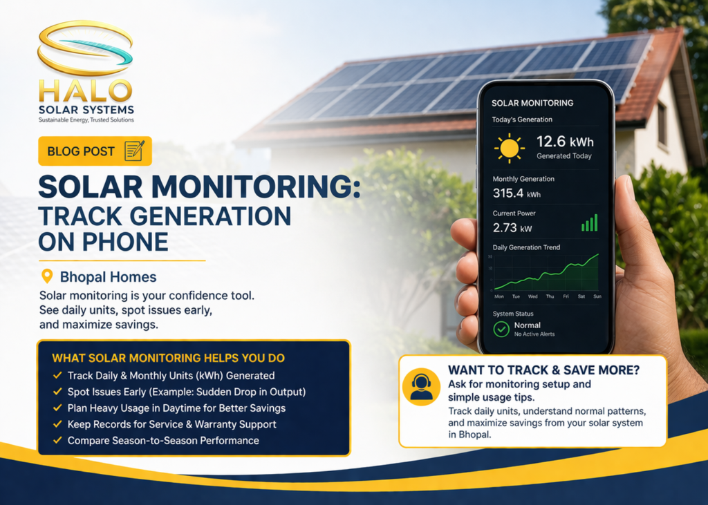 Solar Monitoring Track Generation on Phone - Halo Solar Systems Bhopal