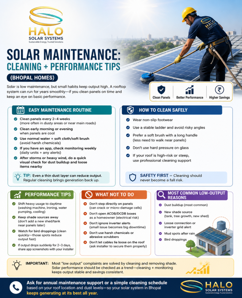 Solar Maintenance Cleaning + Performance Tips - by Halo Solar Systems